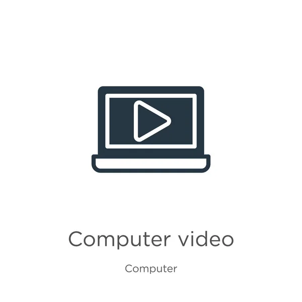 Computervideo Icon Vektor Trendige Flache Computer Video Ikone Aus Der — Stockvektor