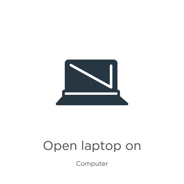 Open Laptop Icon Vector Trendy Flat Open Laptop Icon Computer — Stock Vector