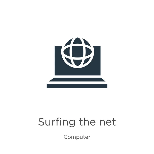 Surfuję Wektorze Sieci Modne Płaskie Surfowanie Sieci Ikony Kolekcji Komputerów — Wektor stockowy
