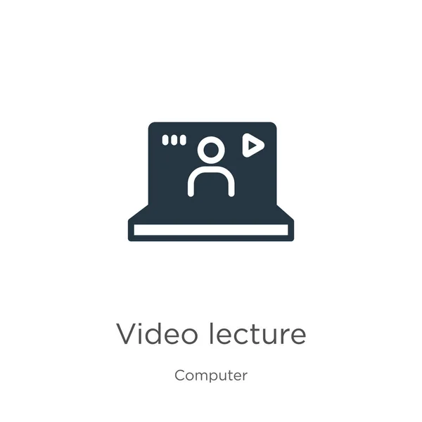 Video lecture icon vector. Trendy flat video lecture icon from computer collection isolated on white background. Vector illustration can be used for web and mobile graphic design, logo, eps10
