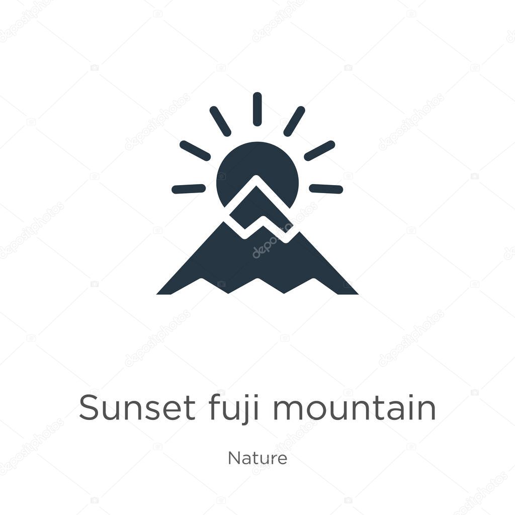 Sunset fuji mountain icon vector. Trendy flat sunset fuji mountain icon from nature collection isolated on white background. Vector illustration can be used for web and mobile graphic design, logo,