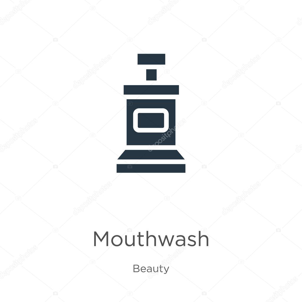 Inventor de iconos de Mouthwash. Cómodo icono de la lona plana de la