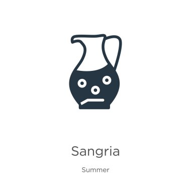 Sangria ikon vektörü. Beyaz arka planda izole edilmiş yaz koleksiyonundan moda düz sangria ikonu. Vektör illüstrasyonu web ve mobil grafik tasarımı, logo, eps10 için kullanılabilir
