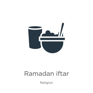 Ramazan iftar ikonu vektörü. Beyaz arka planda izole edilmiş, din koleksiyonundan modaya uygun düz ramazan iftar ikonu. Vektör illüstrasyonu web ve mobil grafik tasarımı, logo, eps10 için kullanılabilir