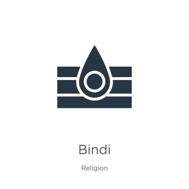 Bindi simge vektörü. Din koleksiyonundan modayı takip eden bindi simgesi beyaz arka planda izole edildi. Vektör illüstrasyonu web ve mobil grafik tasarımı, logo, eps10 için kullanılabilir