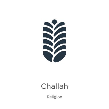 Challah ikon vektörü. Beyaz arka planda izole edilmiş, din koleksiyonundan modaya uygun düz challah ikonu. Vektör illüstrasyonu web ve mobil grafik tasarımı, logo, eps10 için kullanılabilir