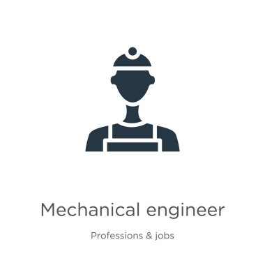 Makine mühendisi ikon vektörü. Beyaz arka planda izole edilmiş meslek koleksiyonundan moda düz mekanik mühendisi ikonu. Vektör illüstrasyonu web ve mobil grafik tasarımı, logo için kullanılabilir,