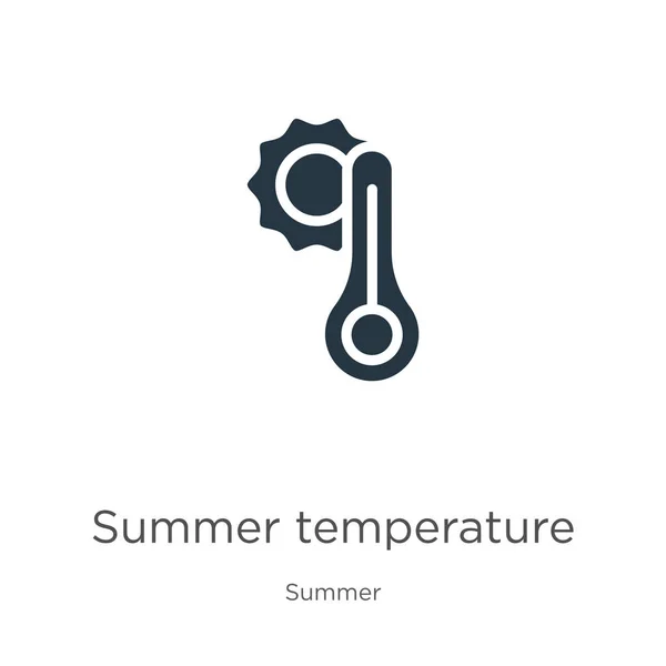 Vetor Ícone Temperatura Verão Ícone Temperatura Plana Verão Moderno Coleção — Vetor de Stock