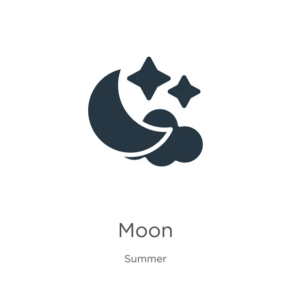 Vektor Ikony Měsíce Moderní Ikona Plochého Měsíce Letní Kolekce Izolované — Stockový vektor