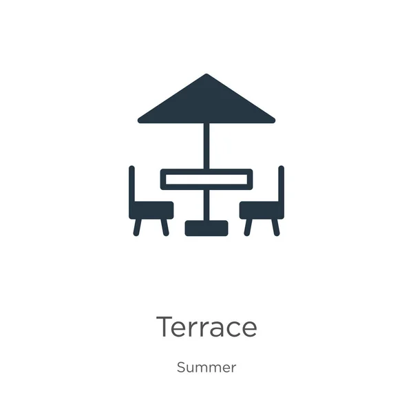 Terrace Icon Vector Trendy Flat Terrace Icon Summer Collection Isolated — Stock Vector