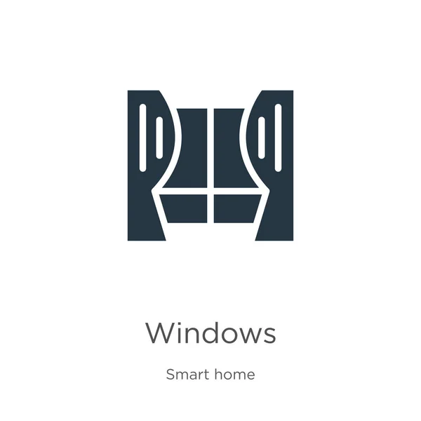 Vettore Icona Windows Elegante Icona Delle Finestre Piatte Smart Home — Vettoriale Stock