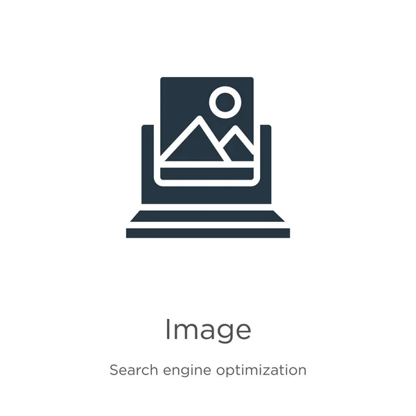 画像アイコンベクトル 白の背景に隔離された検索エンジン最適化コレクションからトレンディなフラット画像アイコン ベクターイラストは ウェブやモバイルグラフィックデザイン Eps10に使用できます — ストックベクタ