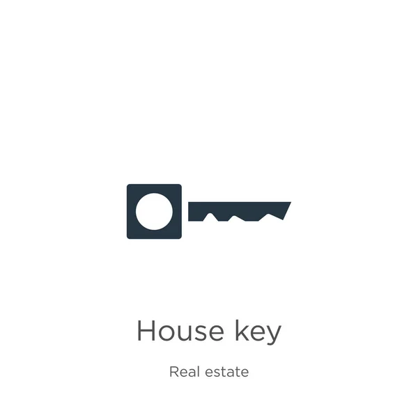 아이콘 Trendy Flat House Key Icon Real Estate Collection 플래티넘 — 스톡 벡터