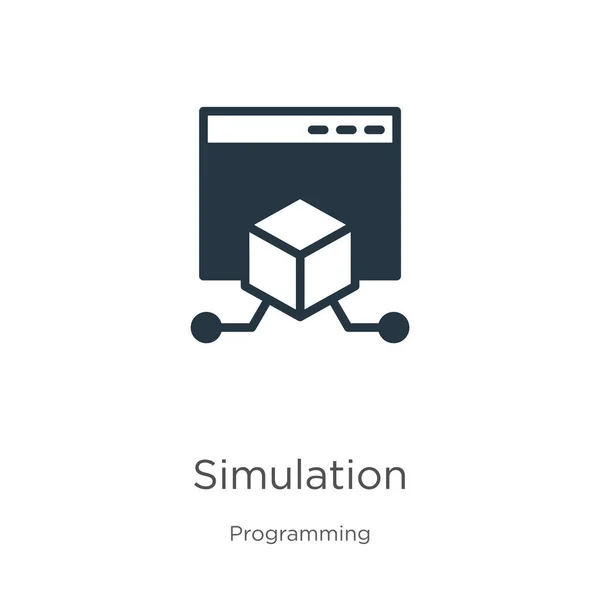 Vetor Ícone Simulação Ícone Simulação Plana Moda Coleção Programação Isolada — Vetor de Stock