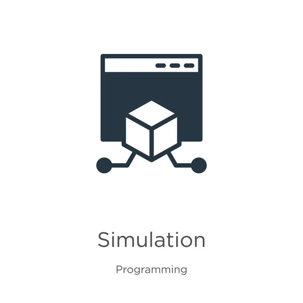 Icono Simulación Vectorial Icono Simulación Plana Tendencia Colección Programación Aislada — Archivo Imágenes Vectoriales