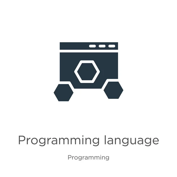 Vetor Ícone Linguagem Programação Ícone Linguagem Programação Plana Moda Coleção — Vetor de Stock