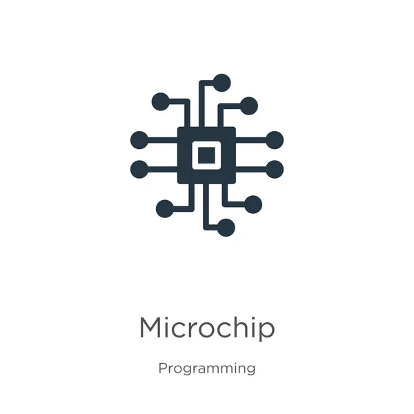 Icono Microchip Vector Icono Microchip Plano Tendencia Colección Programación Aislada — Archivo Imágenes Vectoriales