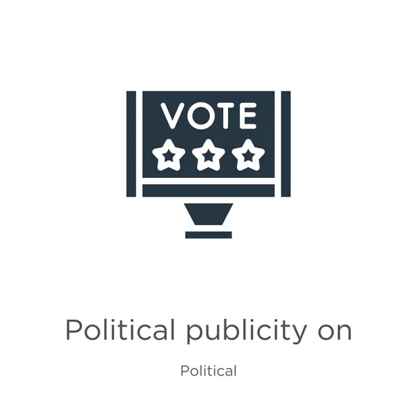 Reklama Polityczna Monitorze Wektora Ikony Ekranu Modny Płaski Polityczny Rozgłos — Wektor stockowy