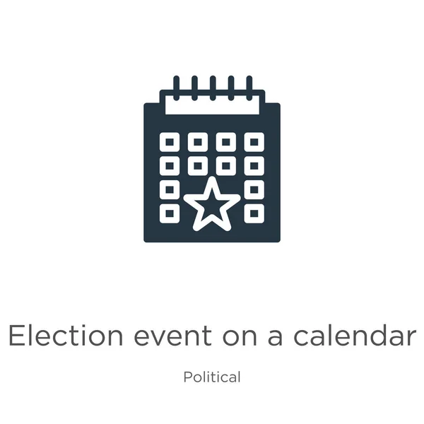 Impreza Wyborcza Kalendarzu Wektorem Gwiazdy Modne Płaskie Wydarzenie Wyborcze Kalendarzu — Wektor stockowy