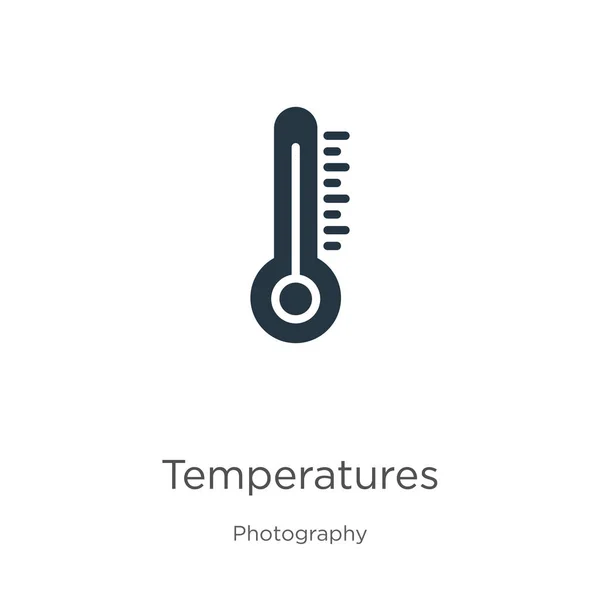 Vettore Icona Delle Temperature Icona Tendenza Delle Temperature Piatte Dalla — Vettoriale Stock