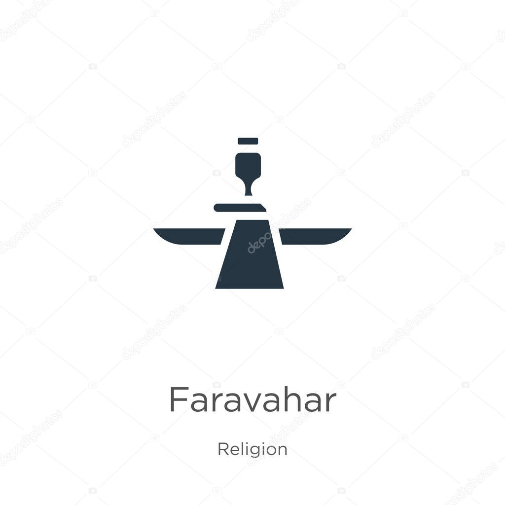 Faravahar icon vector. Trendy flat faravahar icon from religion collection isolated on white background. Vector illustration can be used for web and mobile graphic design, logo, eps10