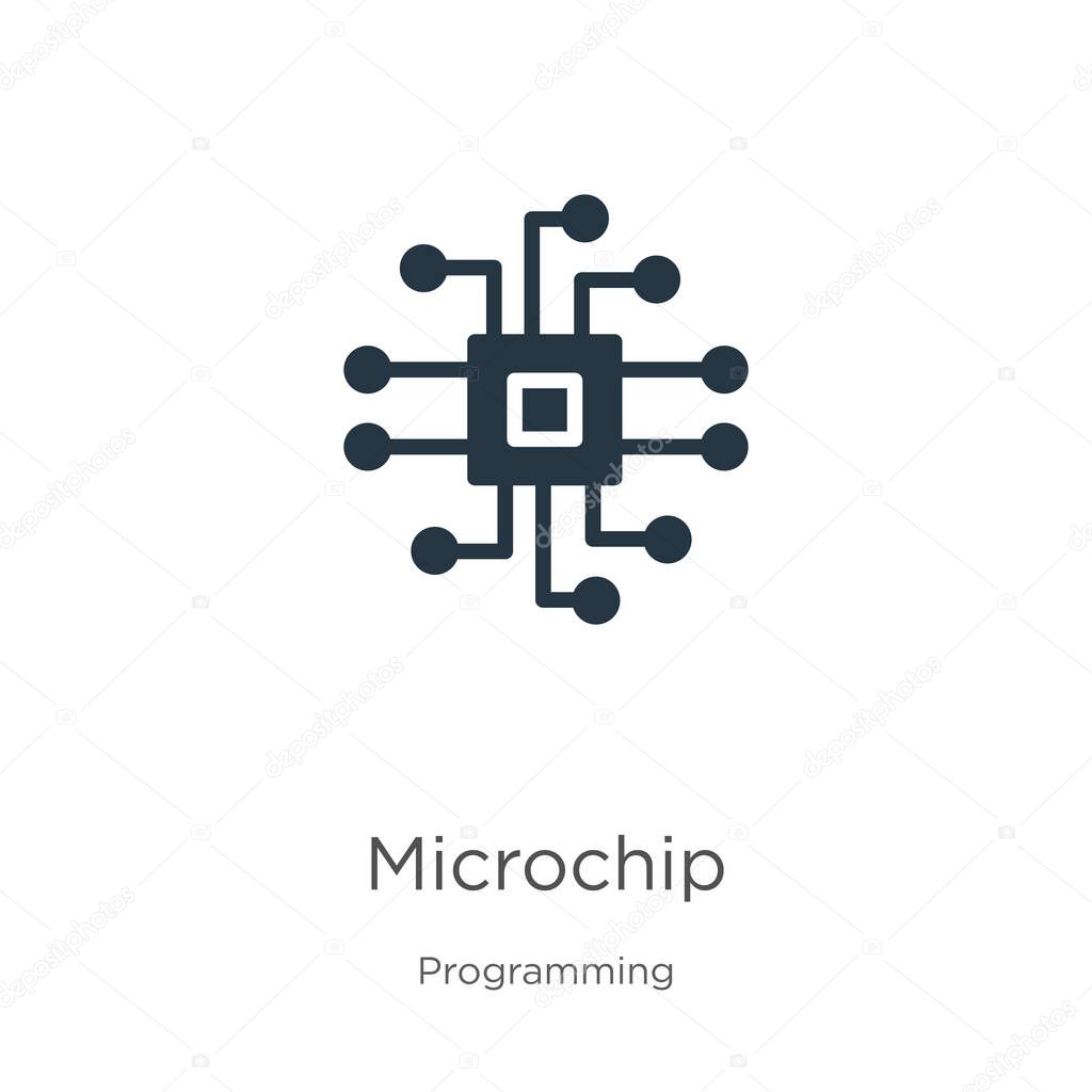 Microchip icon vector. Trendy flat microchip icon from programming collection isolated on white background. Vector illustration can be used for web and mobile graphic design, logo, eps10