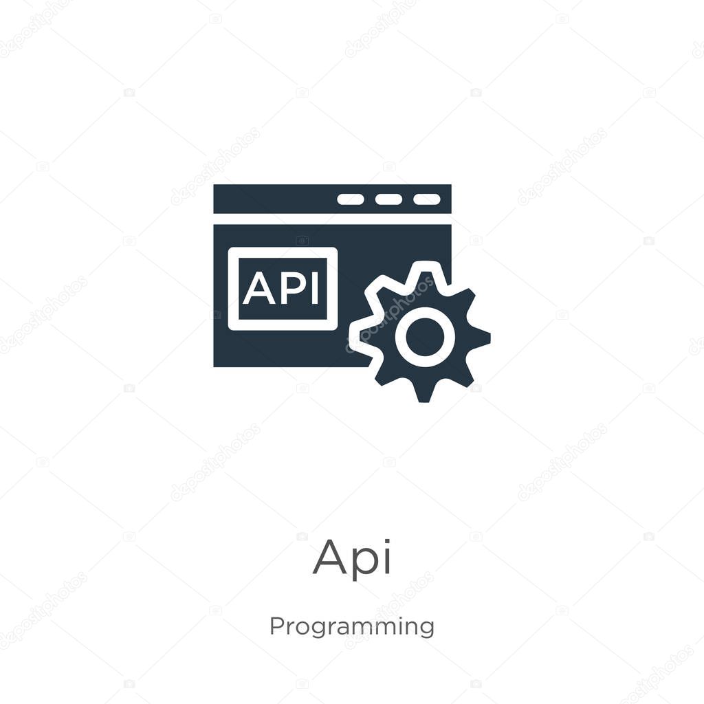 Api icon vector. Trendy flat api icon from programming collection isolated on white background. Vector illustration can be used for web and mobile graphic design, logo, eps10