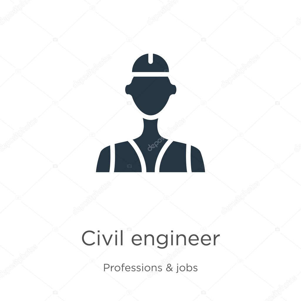 Civil engineer icon vector. Trendy flat civil engineer icon from professions collection isolated on white background. Vector illustration can be used for web and mobile graphic design, logo, eps10