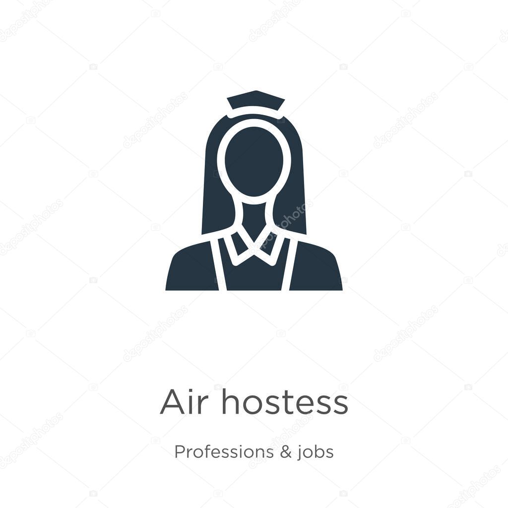 Air hostess icon vector. Trendy flat air hostess icon from professions collection isolated on white background. Vector illustration can be used for web and mobile graphic design, logo, eps10