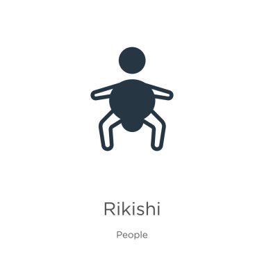 Rikishi ikon vektörü. Beyaz arka planda izole edilmiş insan koleksiyonundan moda düz rikishi simgesi. Vektör illüstrasyonu web ve mobil grafik tasarımı, logo, eps10 için kullanılabilir