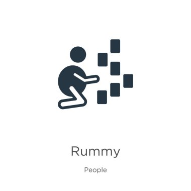 Remi ikon vektörü. Beyaz arka planda izole edilmiş insan koleksiyonundan modaya uygun düz remi ikonu. Vektör illüstrasyonu web ve mobil grafik tasarımı, logo, eps10 için kullanılabilir