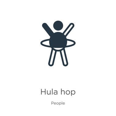 Hula hop ikon vektörü. Beyaz arka planda izole edilmiş insan koleksiyonundan moda düz hula hop ikonu. Vektör illüstrasyonu web ve mobil grafik tasarımı, logo, eps10 için kullanılabilir