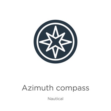 Azimuth pusula ikon vektörü. Beyaz zemin üzerinde izole edilmiş denizcilik koleksiyonundan moda düz azimut pusula simgesi. Vektör illüstrasyonu web ve mobil grafik tasarımı, logo, eps10 için kullanılabilir