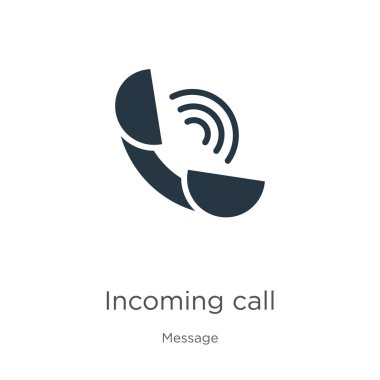 Gelen çağrı simgesi vektörü. Beyaz arkaplanda izole edilmiş mesaj koleksiyonundan modayı takip eden düz arama simgesi. Vektör illüstrasyonu web ve mobil grafik tasarımı, logo, eps10 için kullanılabilir