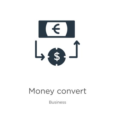 Para ikon vektörünü dönüştürür. Moda düz para beyaz arka planda izole iş koleksiyonundan ikonu dönüştürdü. Vektör illüstrasyonu web ve mobil grafik tasarımı, logo, eps10 için kullanılabilir