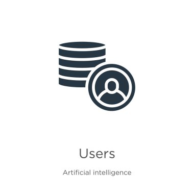 Kullanıcı simgesi vektörü. Beyaz zemin üzerinde izole edilmiş büyük veri koleksiyonundan moda düz kullanıcı simgesi. Vektör illüstrasyonu web ve mobil grafik tasarımı, logo, eps10 için kullanılabilir