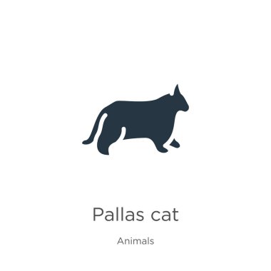 Pallas kedi ikon vektörü. Beyaz arka planda izole edilmiş hayvan koleksiyonundan moda düz pallas kedi ikonu. Vektör illüstrasyonu web ve mobil grafik tasarımı, logo, eps10 için kullanılabilir