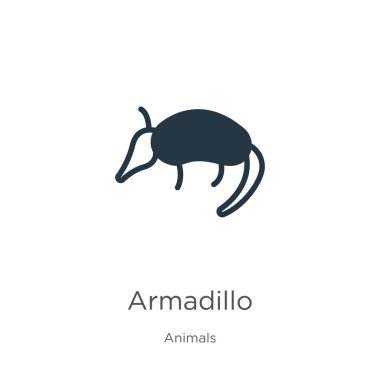 Armadillo ikon vektörü. Beyaz arka planda izole edilmiş hayvan koleksiyonundan moda düz armadillo simgesi. Vektör illüstrasyonu web ve mobil grafik tasarımı, logo, eps10 için kullanılabilir