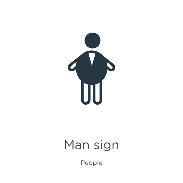 Icono Signo Del Hombre Vector Tendente Hombre Plano Icono Firmar — Vector de stock