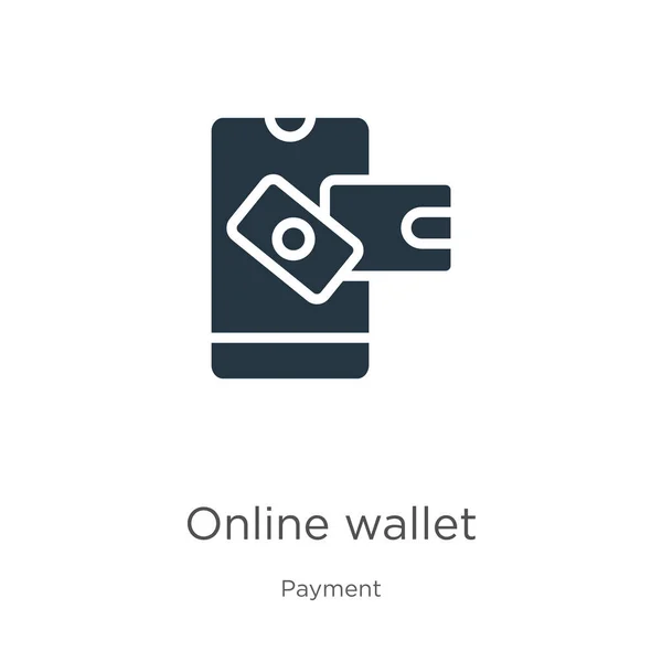 Online Icon Vektor Für Brieftaschen Trendy Flache Online Brieftasche Symbol — Stockvektor