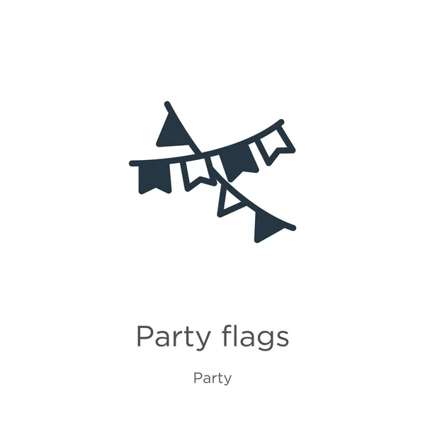 Party Zászlók Ikon Vektor Trendi Lapos Party Zászlók Ikon Párt — Stock Vector