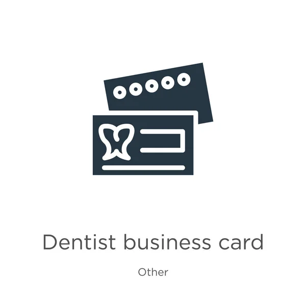 Vecteur Icône Carte Affaires Dentaire Icône Mode Carte Visite Dentiste — Image vectorielle