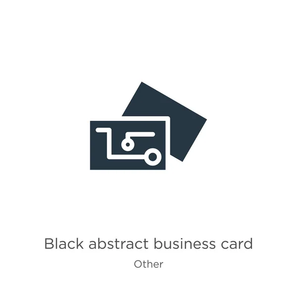 Icono Tarjeta Visita Negra Abstracta Tendencioso Icono Tarjeta Visita Negra — Vector de stock