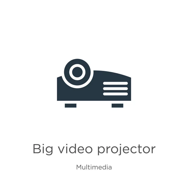Großer Videoprojektor Symbolvektor Trendy Flachen Großen Videoprojektor Symbol Aus Multimedia — Stockvektor