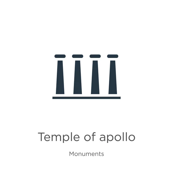 阿波罗神殿图标矢量 从白色背景中分离出来的纪念碑中选出的时髦扁平的波洛神殿 矢量图解可用于网络和移动图形设计 Eps10 — 图库矢量图片