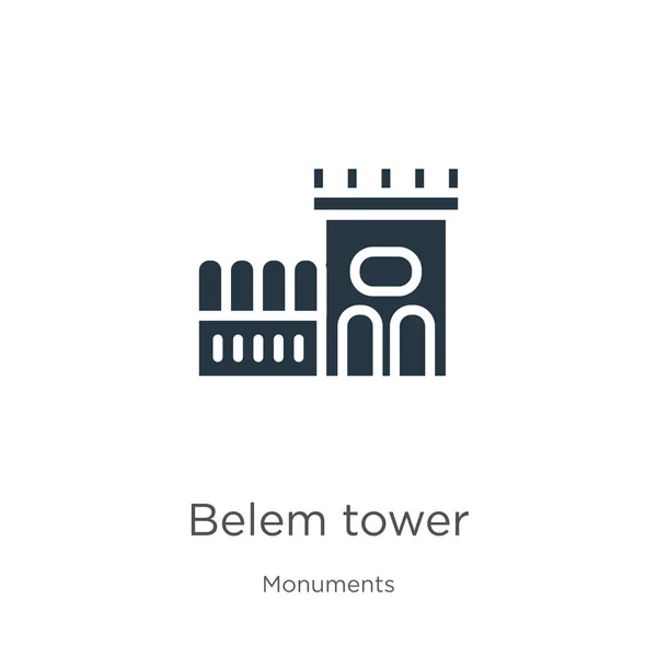 Belem塔图标向量时尚的扁平钟楼图标从纪念碑收集分离的白色背景 矢量图解可用于网络和移动图形设计 Eps10 — 图库矢量图片