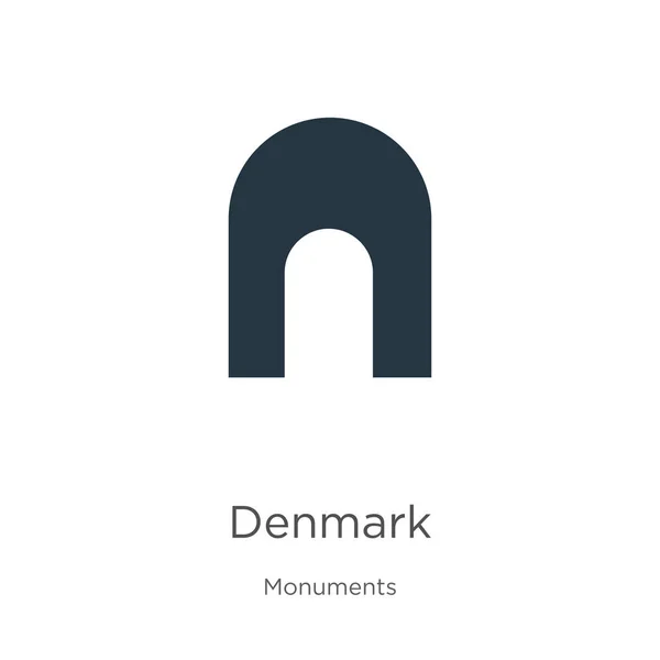 丹麦图标向量 从白色背景中分离出来的纪念物中选出的时髦扁平标志图标 矢量图解可用于网络和移动图形设计 Eps10 — 图库矢量图片