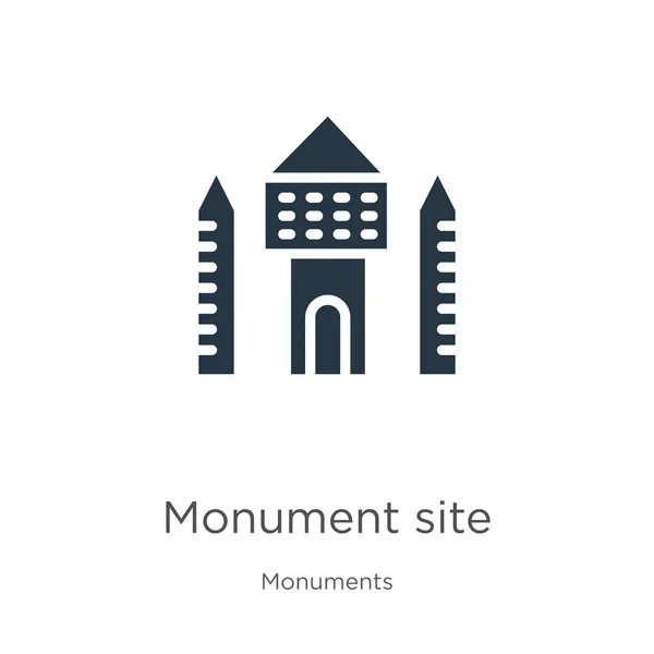 纪念地图标向量 从白色背景中分离出来的纪念碑收集到的时髦平面遗址图标 矢量图解可用于网络和移动图形设计 Eps10 — 图库矢量图片