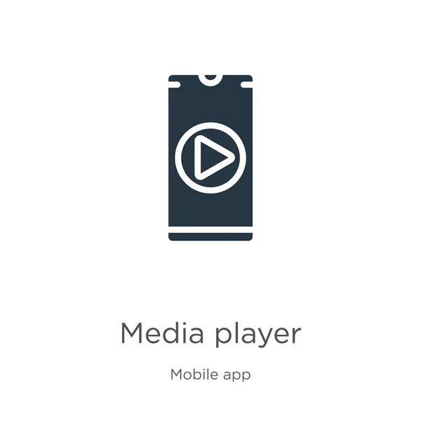 Icon Vektor Für Medienplayer Trendiges Flaches Mediaplayer Symbol Aus Der — Stockvektor