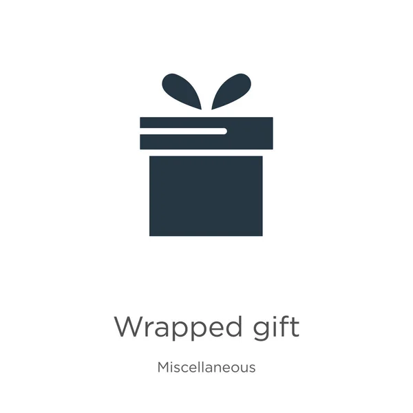 Wrapped Gift Icon Vector Trendy Flat Wrapped Gift Icon Miscellaneous — Stock Vector